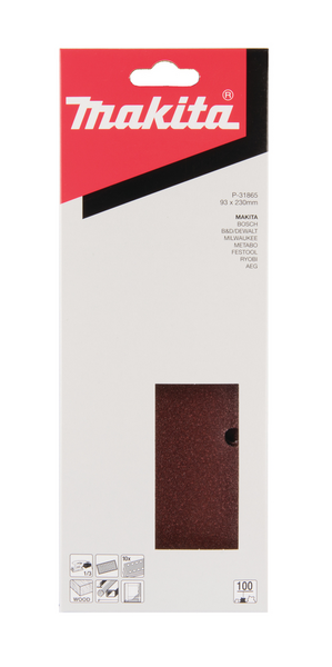 SLIPPAPPER MAKITA BO3700 93X230 K100, 10ST