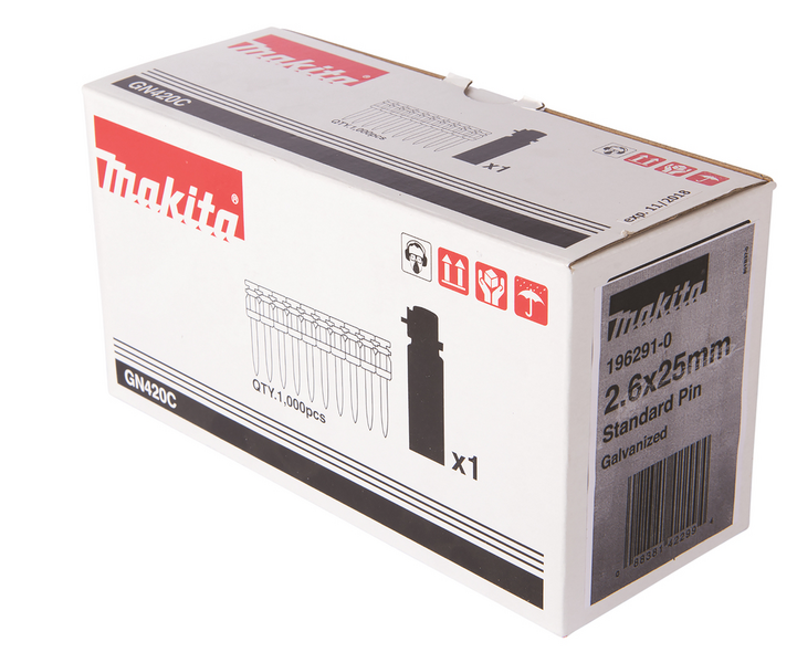 Betoninaula ja kaasu Makita 25x2,6mm 1000kpl