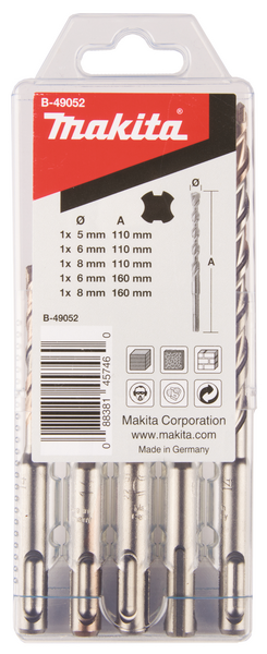 BETONGBORR MAKITA SDS+ 5-PACK 2SKÄR, STRL 5,6,8MM