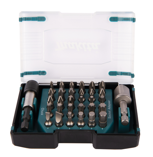 Ruuvikärkisarja Makita 32 osaa Torx/PH/PZ/SL/kuusio 25mm ja hylsyadapteri