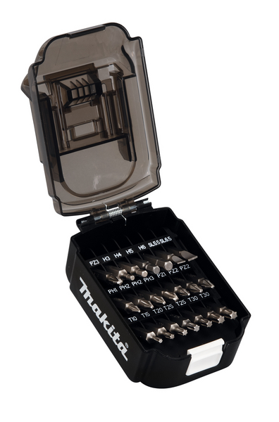 Ruuvikärkisarja Makita 21 osaa Torx/PH/PZ/SL/kuusio 50mm LXT akku pakkaus