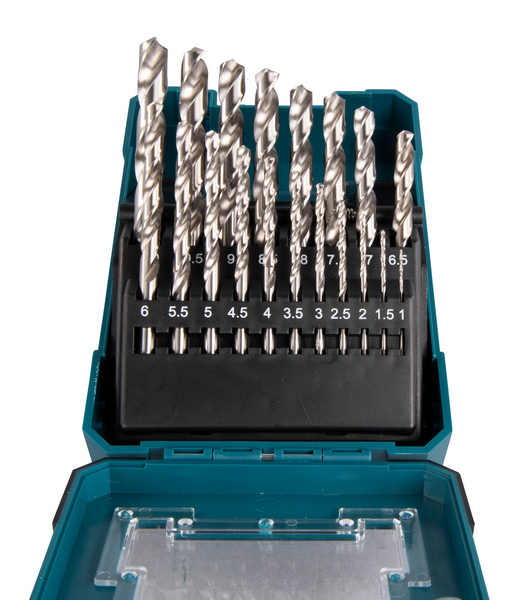 METALLBORRSET HSS-G GJUTJ ALU MÄSSING PLAST 1-10MM 19DELAR