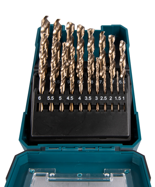 METALLBORRSET HSS-CO HSS-BORR FÖR STÅL 1-10MM 19DELAR