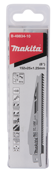 TIGERSÅGBLAD MAKITA HM TRÄ&METALL, 152X1,25MM 10ST