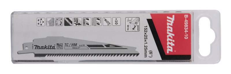 TIGERSÅGBLAD MAKITA HM TRÄ&METALL, 152X1,25MM 10ST