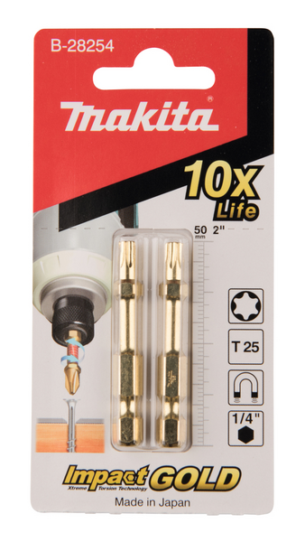 Ruuvauskärki Makita 50mm t25 2kpl Impact Gold