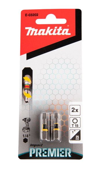 BITS MAKITA T15 IMPACT PREMIER, TORSION SLAGSKRUVDRAG 25MM 2ST