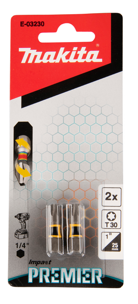 BITS MAKITA T30 IMPACT PREMIER, TORSION SLAGSKRUVDRAG 25MM 2ST