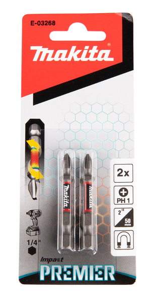 BITS MAKITA PH1 IMPACT PREMIER, TORSION SLAGSKRUVDRAG 50MM 2ST