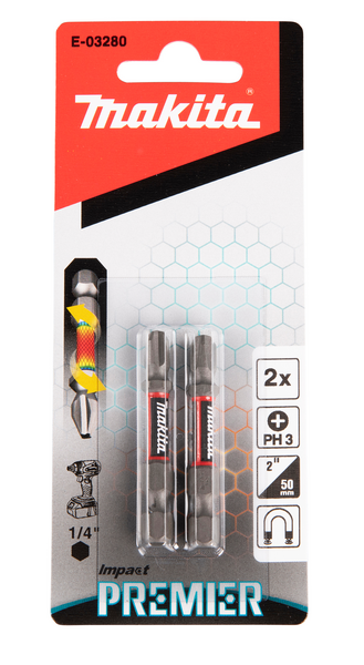 BITS MAKITA PH3 IMPACT PREMIER, TORSION SLAGSKRUVDRAG 50MM 2ST