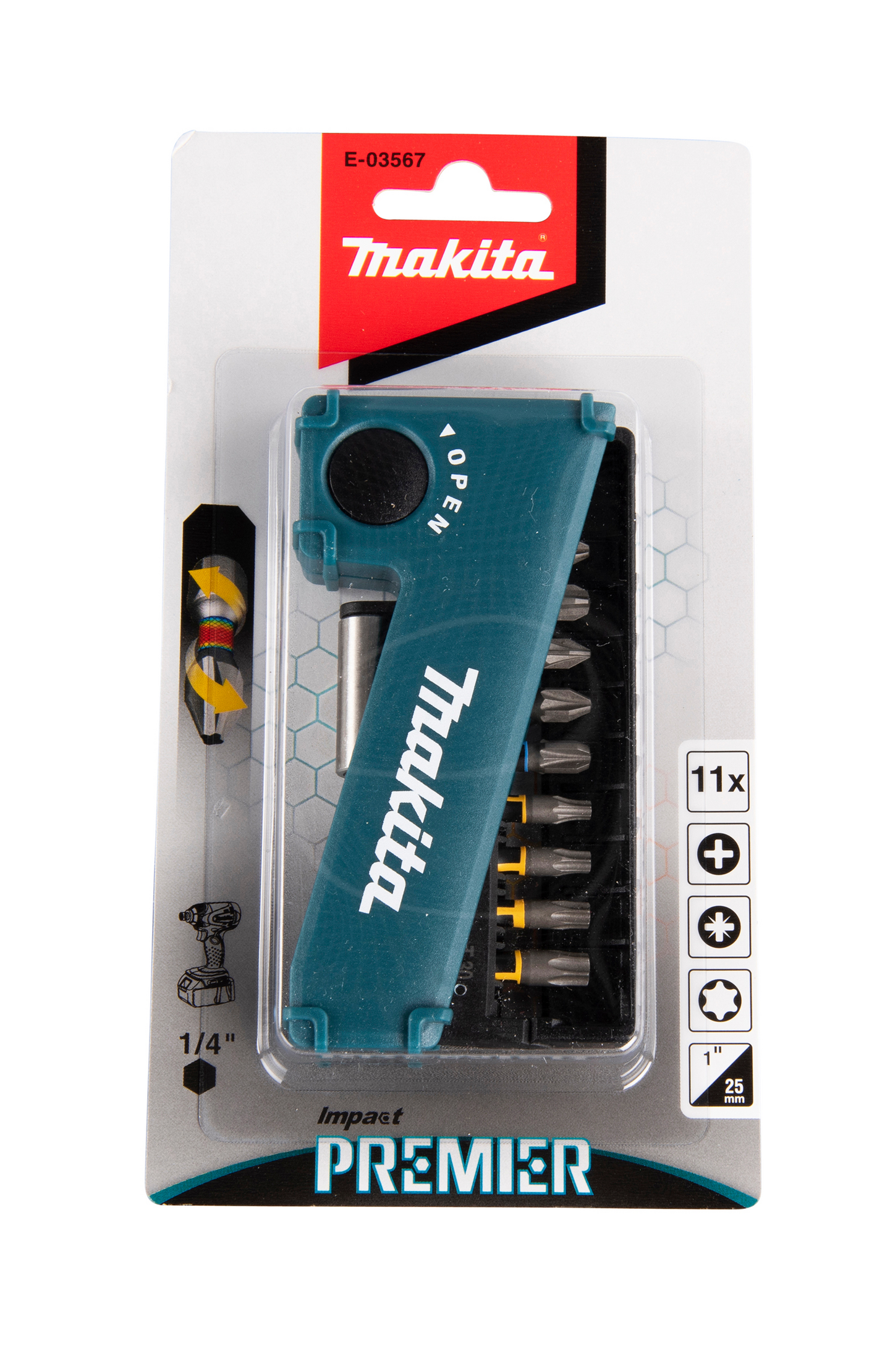 BITSATS MAKITA PH1-3 PZ1-3 T15-30, IMPACT PREMIER HÅLLARE 11DELAR