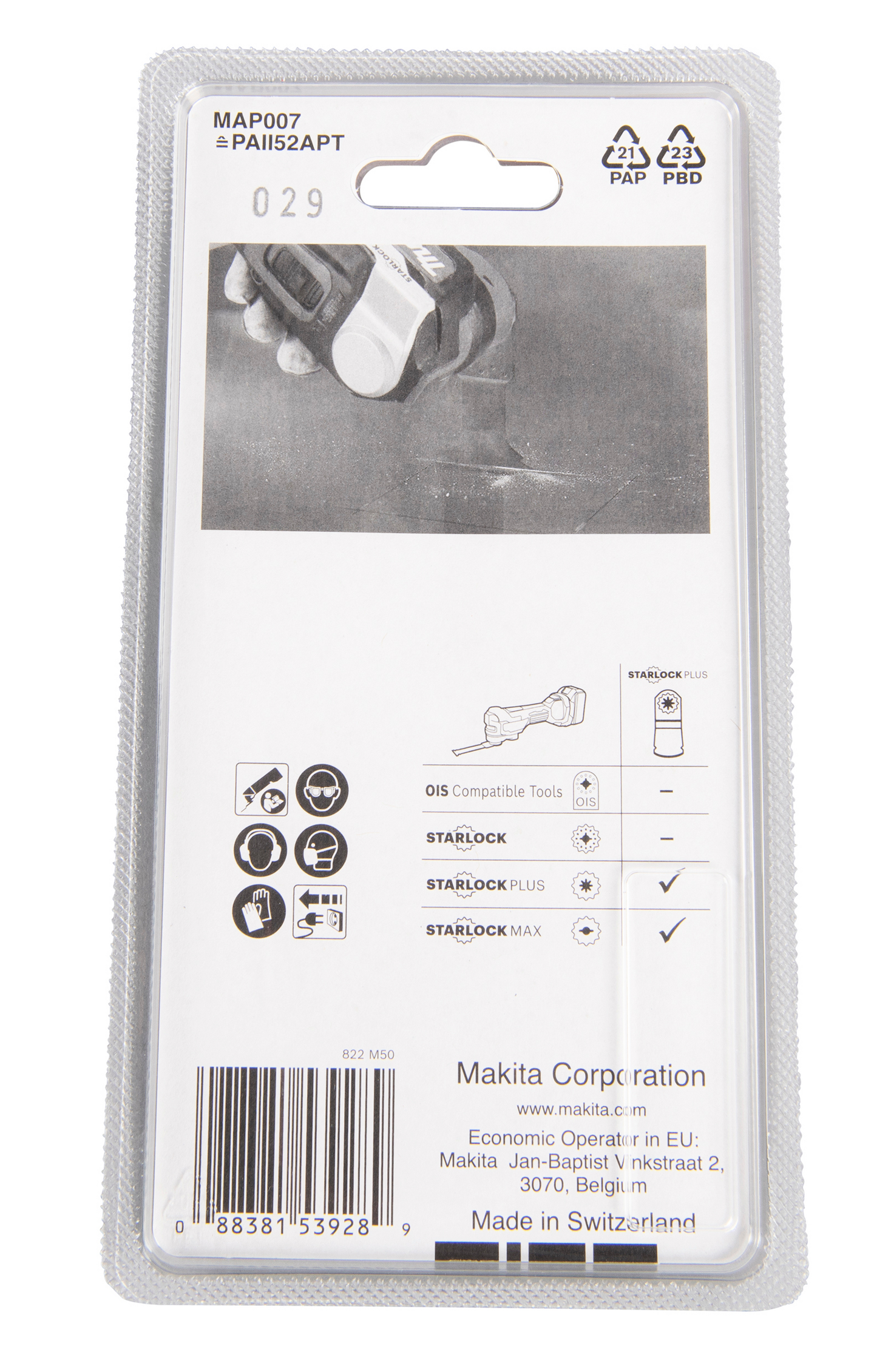 Sahanterä upotukseen Makita kaareva 52mm HM Starlock Plus