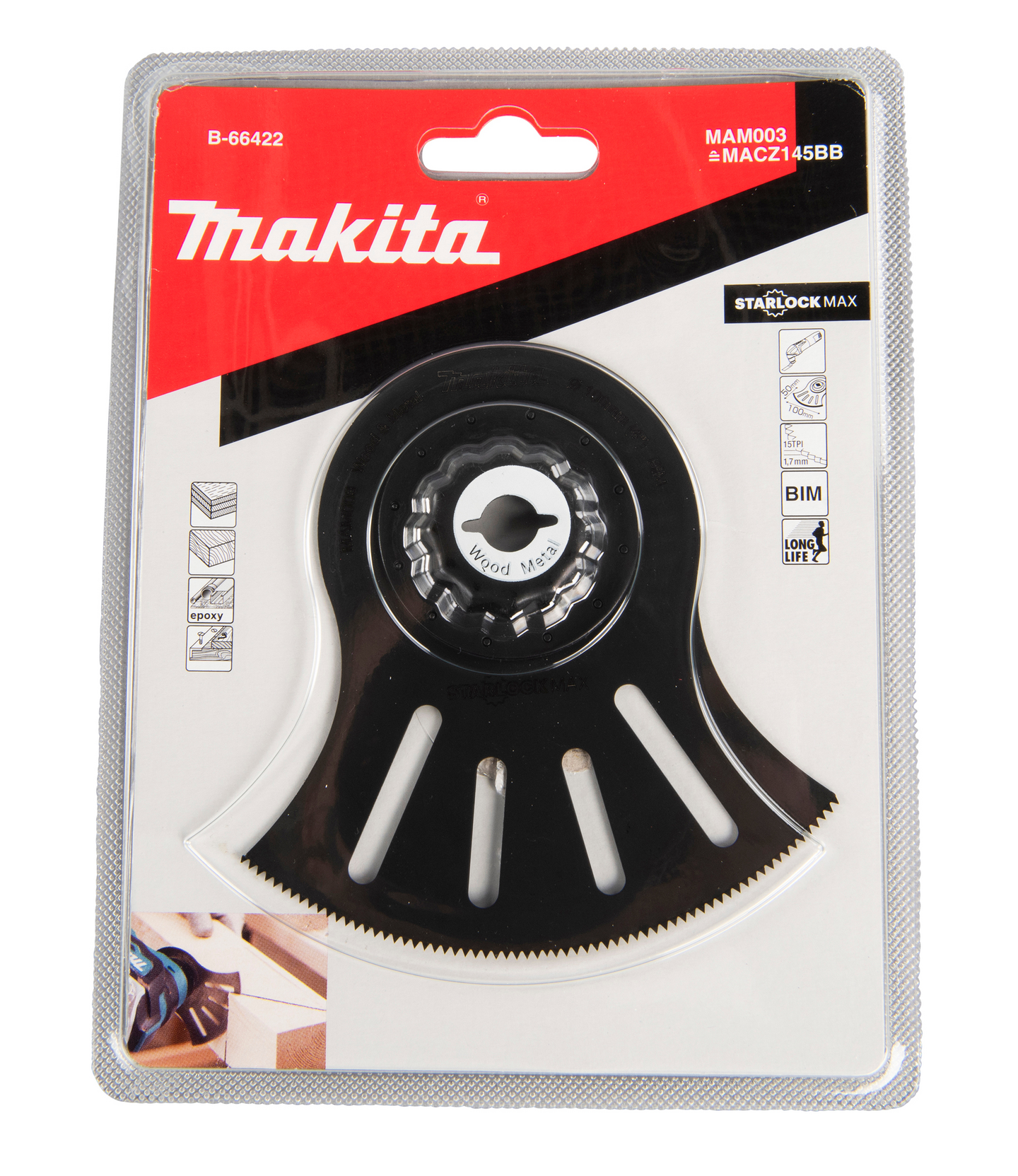 MULTIBLAD MAKITA STARLOCK MAX BIM TRÄ, MED SPIK 100X50MM