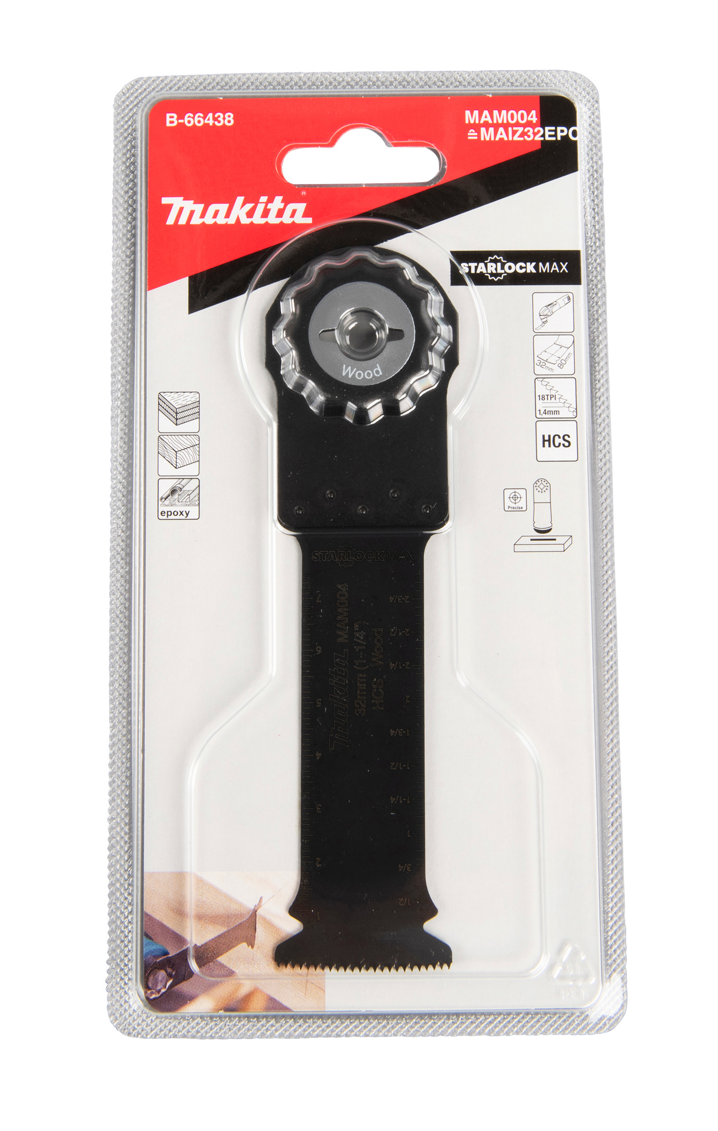MULTIBLAD MAKITA STARLOCK MAX HCS, TRÄ/EPOXY 32X80MM