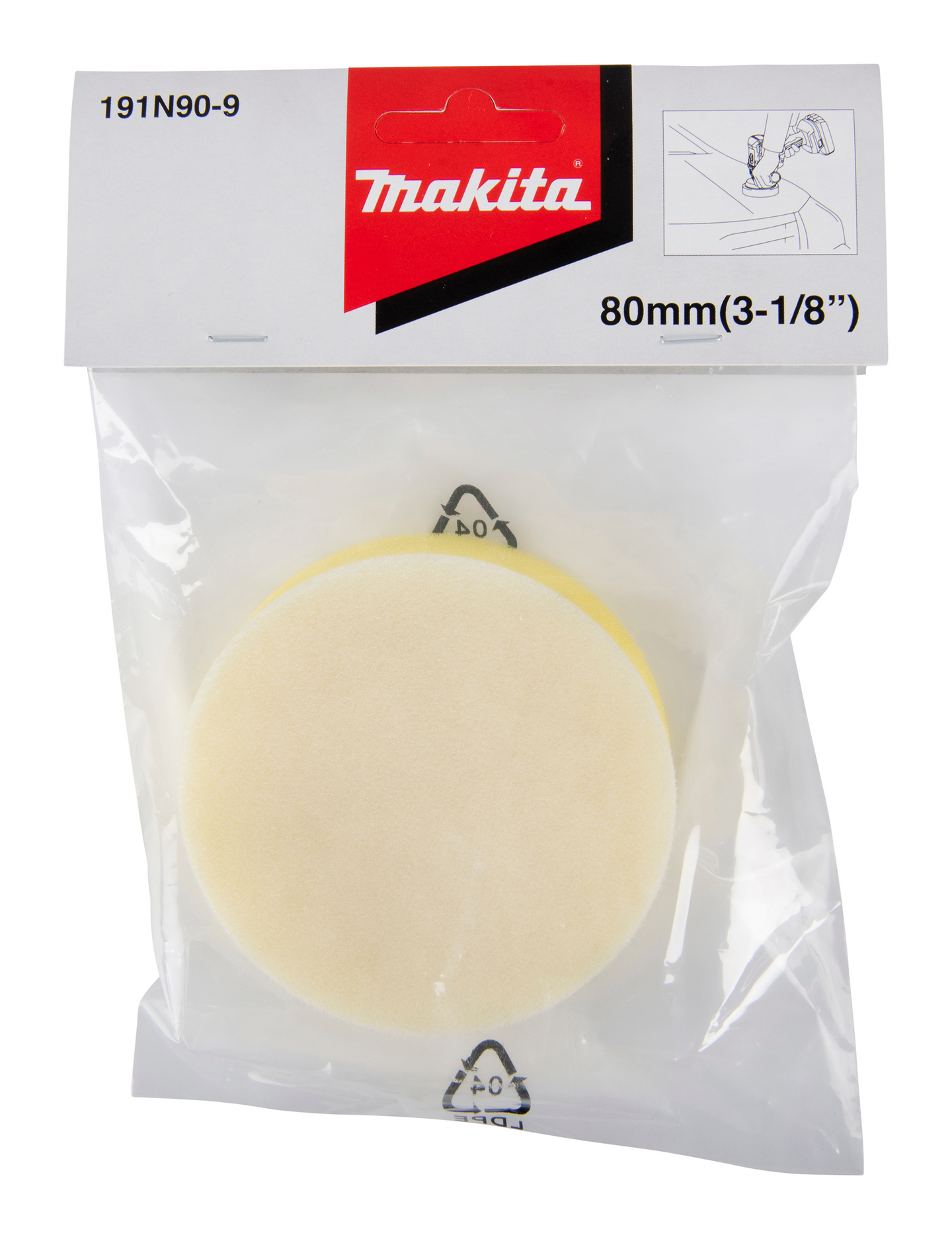 POLERSVAMP 191N90-9 MAKITA GUL TILL DPV300Z/PV301DZ 80MM