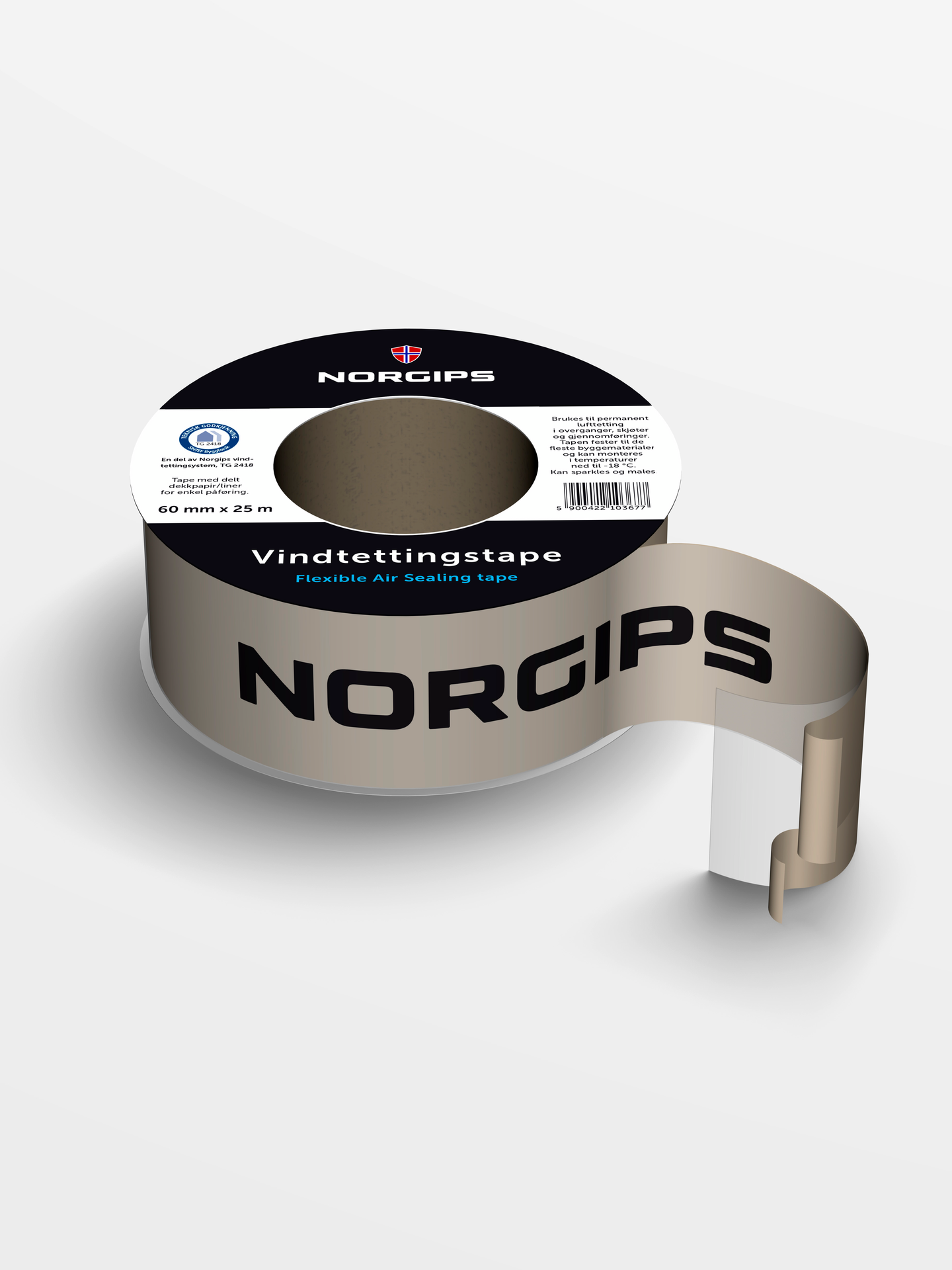 VINDTEJP NORGIPS NORGIPS W TAPE 60MM 624855