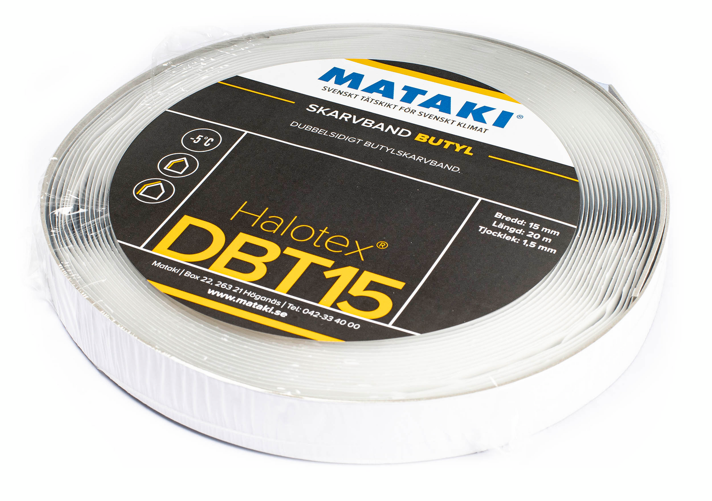 SKARVBAND HALOTEX DBT15 BUTYL 1,5X15MM 20M