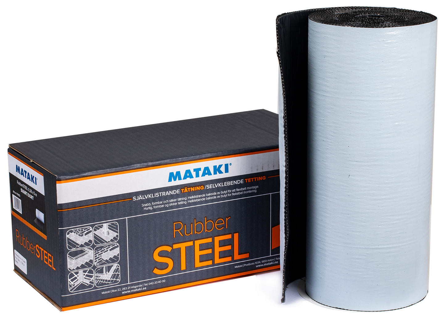 TÄTNING RUBBERSTEEL SVART 0,28X5M