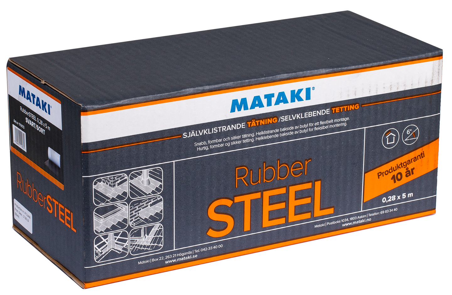 TÄTNING RUBBERSTEEL SVART 0,28X5M