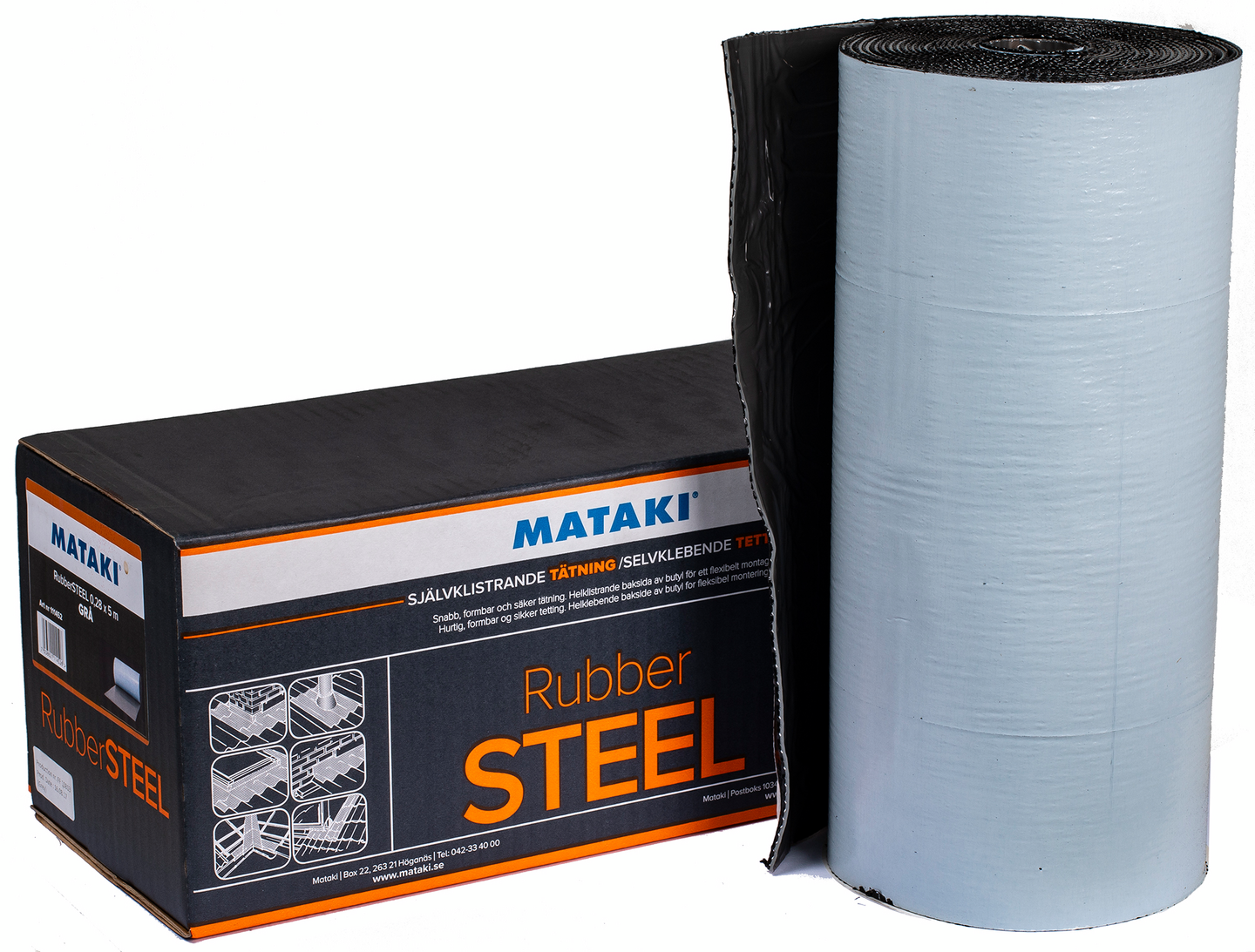 TÄTNING MATAKI RUBBERSTEEL GRÅ 0,28X5M