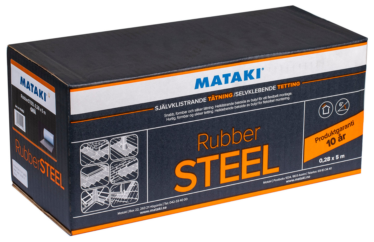 TÄTNING MATAKI RUBBERSTEEL GRÅ 0,28X5M