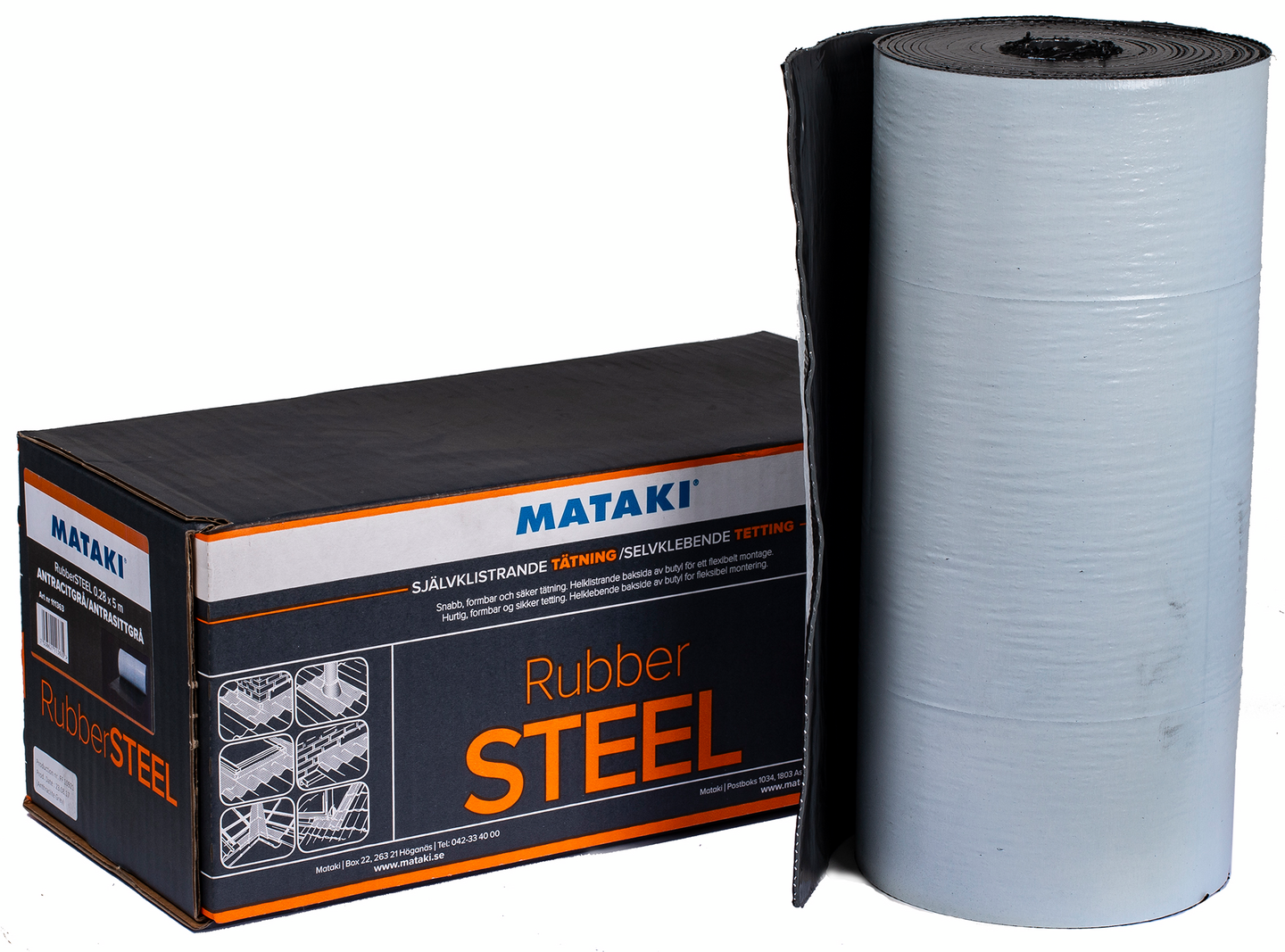 TÄTNING MATAKI RUBBERSTEEL, ANTRACITGRÅ 0,28X5M