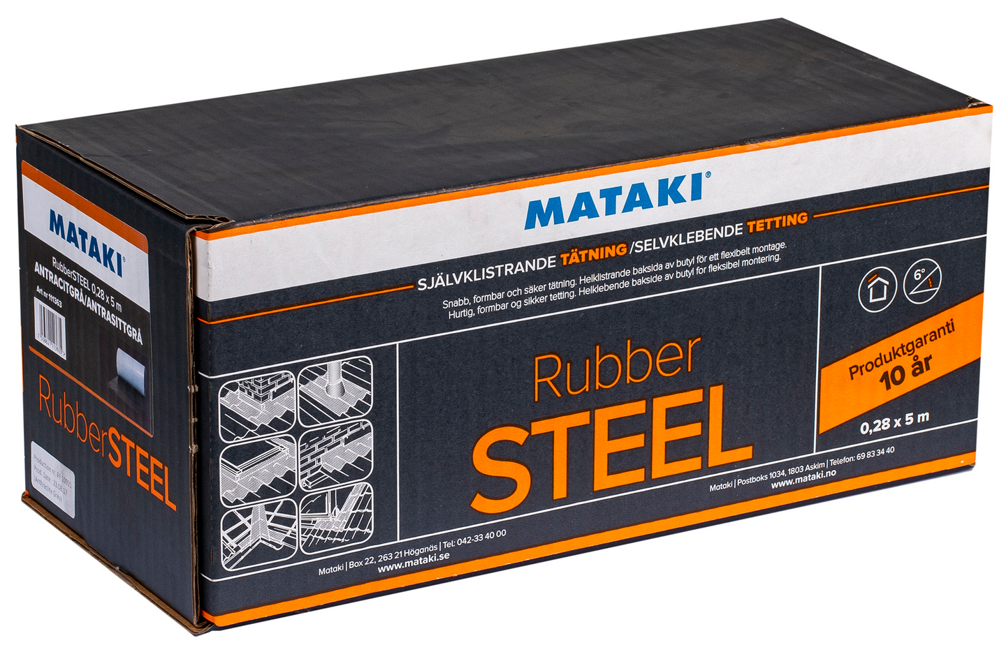 TÄTNING MATAKI RUBBERSTEEL, ANTRACITGRÅ 0,28X5M