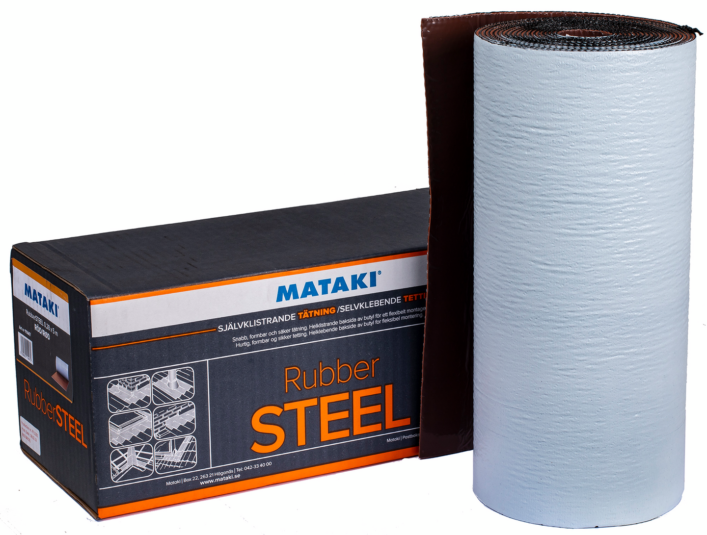 TÄTNING RUBBERSTEEL T-RÖD 0,28X5M