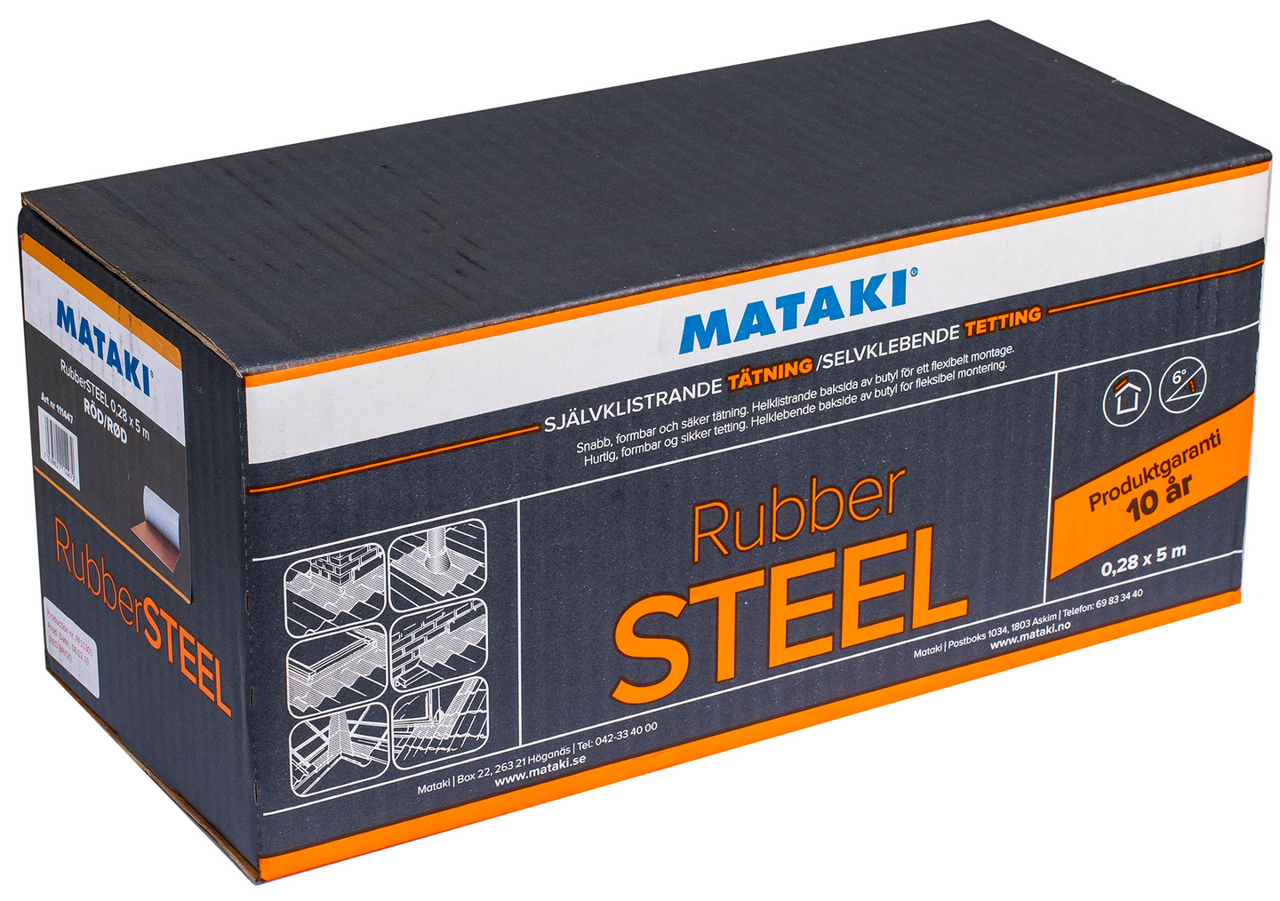 TÄTNING RUBBERSTEEL T-RÖD 0,28X5M