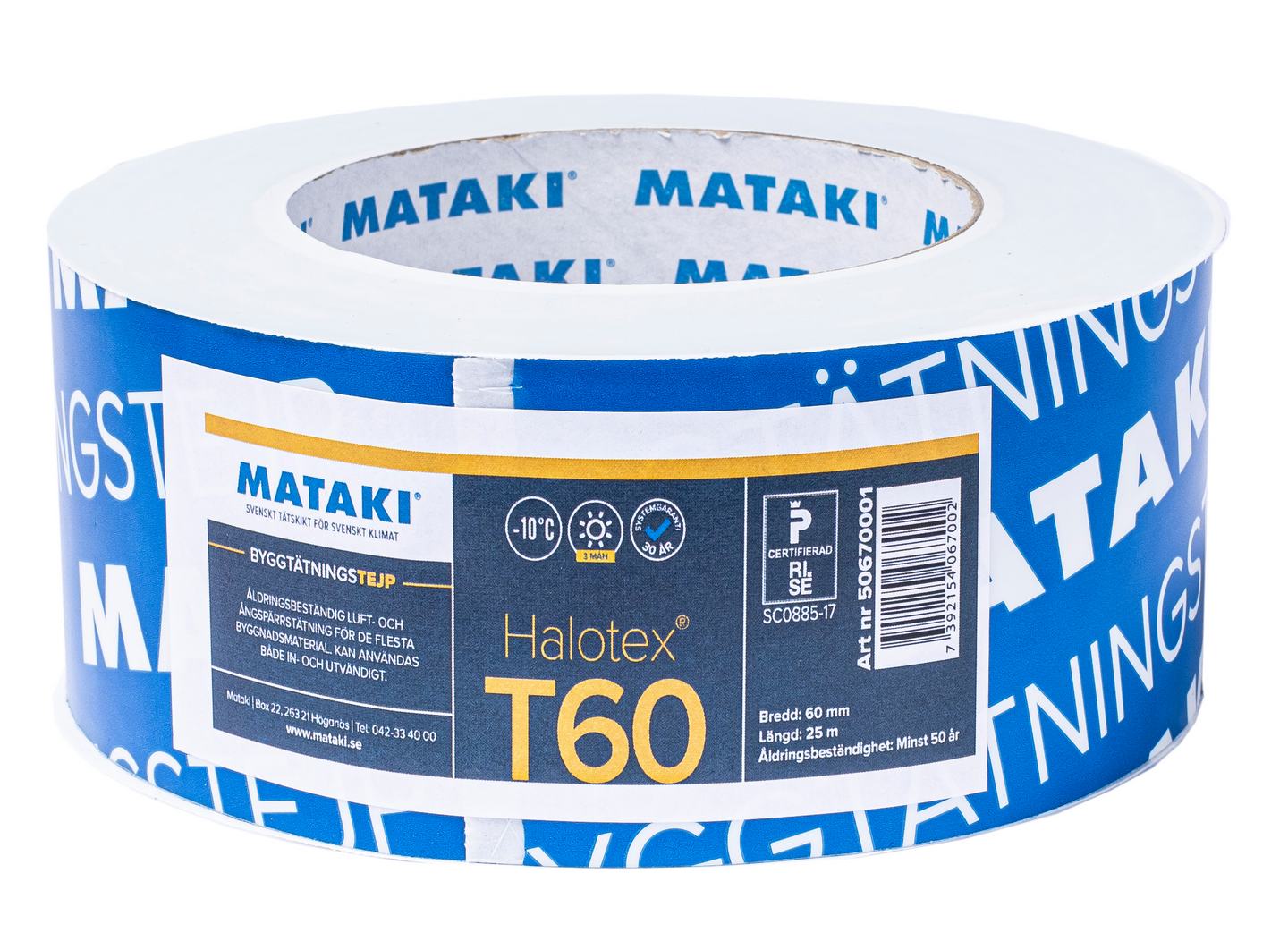 BYGGTÄTNTEJP HALOTEX 60MMX25M T60