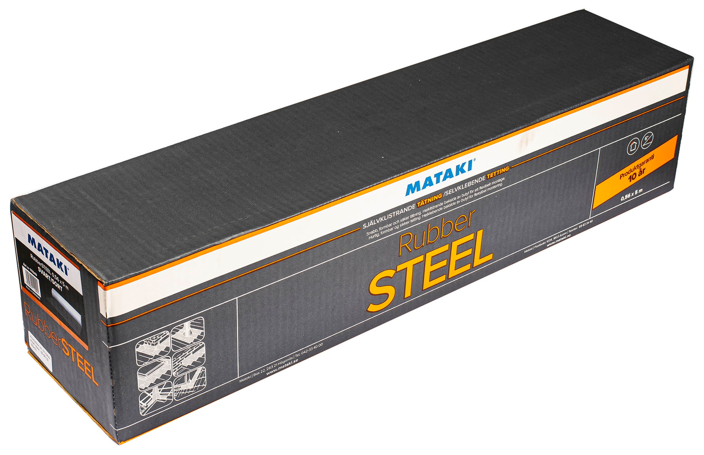 TÄTNING MATAKI RUBBERSTEEL SVART 0,56X5M