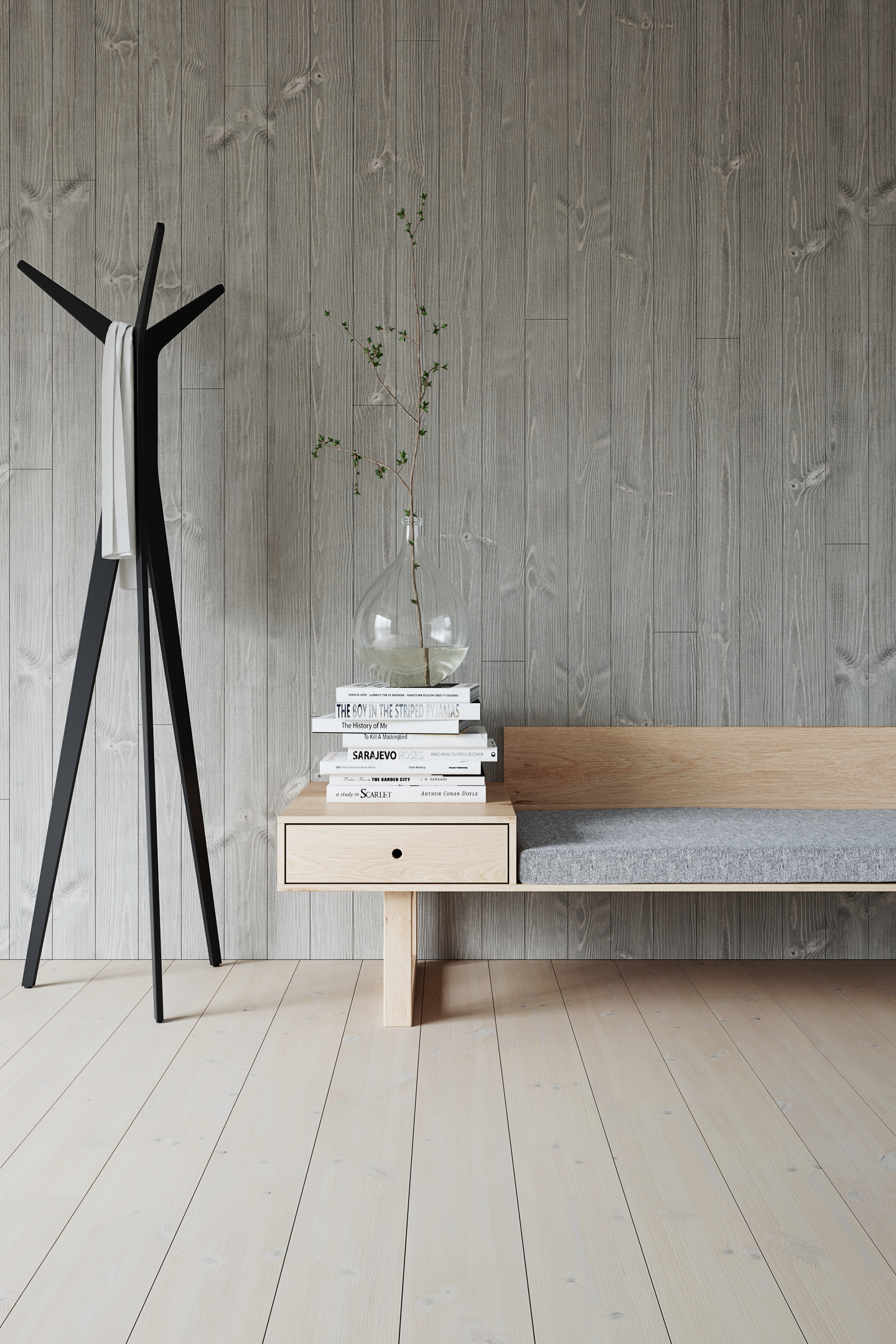 PANEL 15X118 SLSP BO SGRÅ 3539 BETSAD STENGRÅ 8% 8,93M/M²