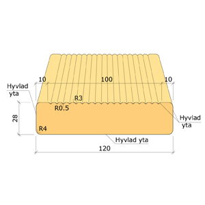 TRALL G4-3 IMP 28X120 4,8M BRUN RILLAD