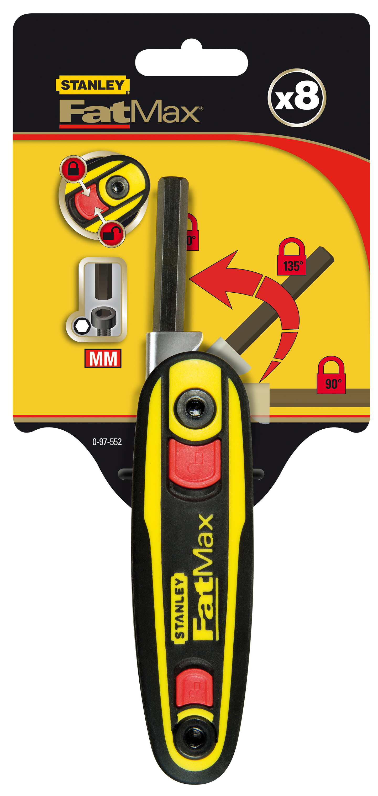 INSEXNYCKELSET STANLEY 0-97-552 MM MED SPÄRR