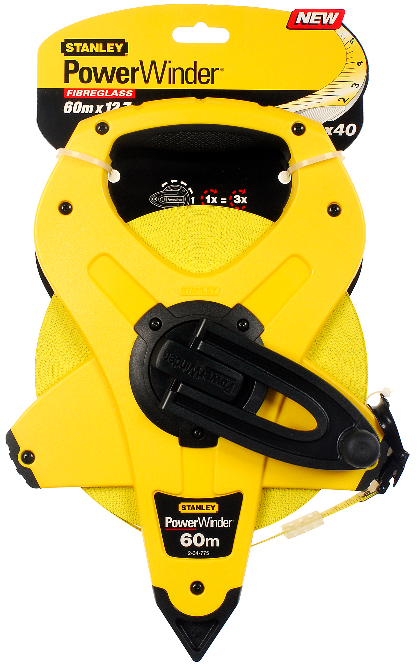 MÅTTBAND STANLEY 2-34-775 GLASFIBER POWERWINDER 60M