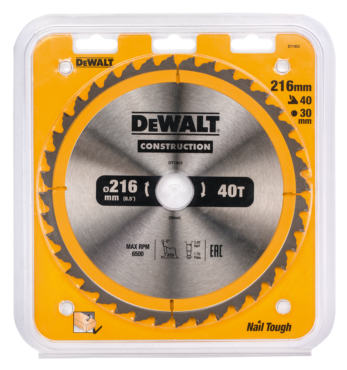 CIRKELSÅGKLINGA DEWALT DT1953 40T, 216X30MM