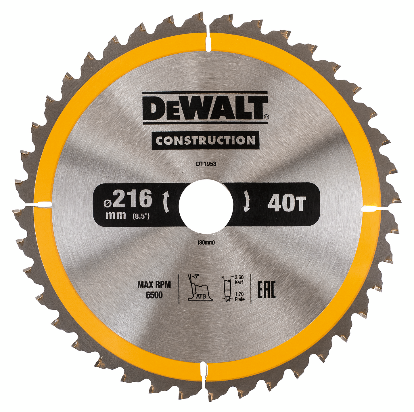 CIRKELSÅGKLINGA DEWALT DT1953 40T, 216X30MM