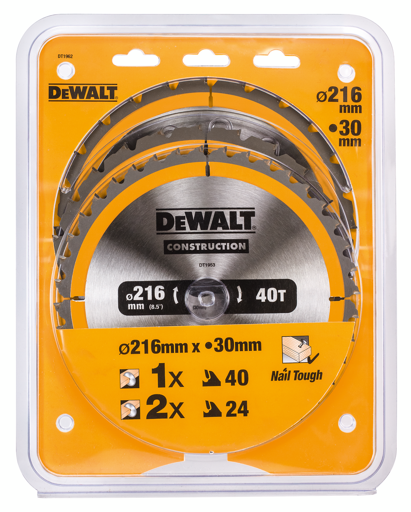 CIRKELSÅGKLINGA DEWALT DT1962 216MM, 216MM