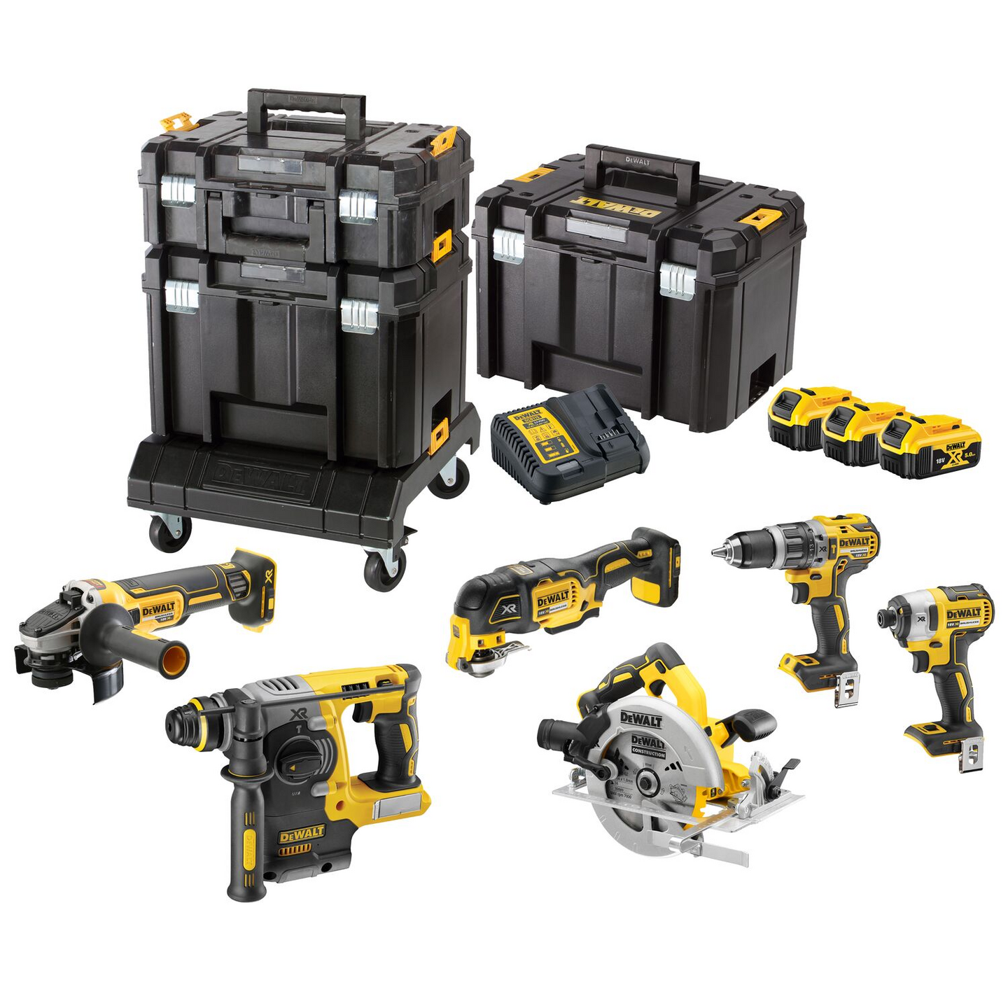 Akkukonesarja DeWalt DCK685P3T 18V XR 6 konetta 3 x 5Ah