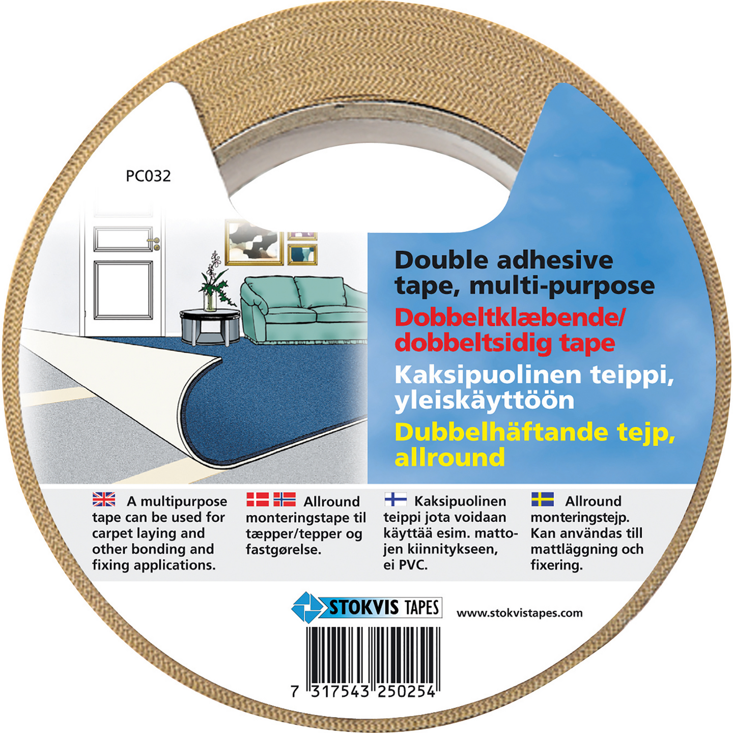 TEJP ALLROUND DUBBELHÄFTANDE 50MM X 25M