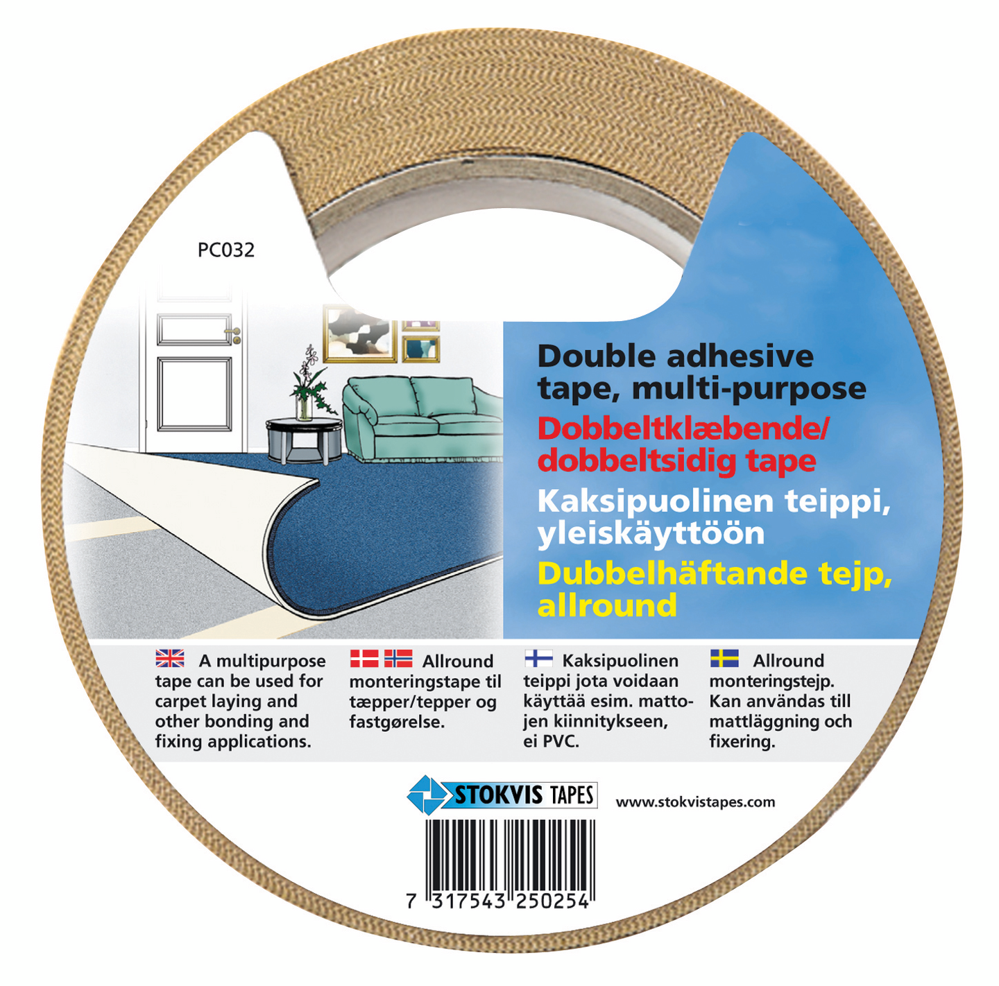 TEJP ALLROUND DUBBELHÄFTANDE 50MM X 25M