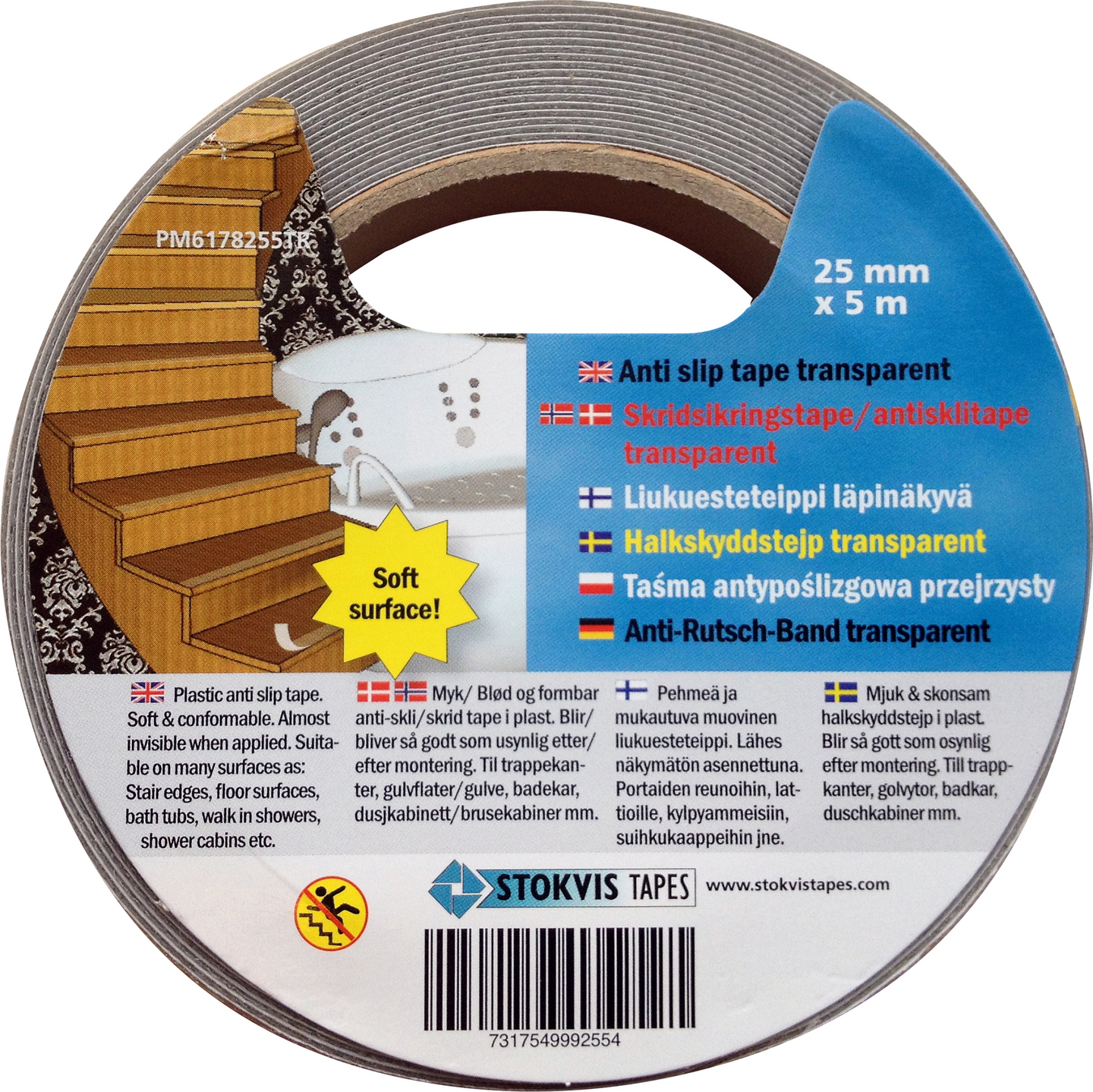 HALKSKYDDSTEJP TRANSP 25MMX5M