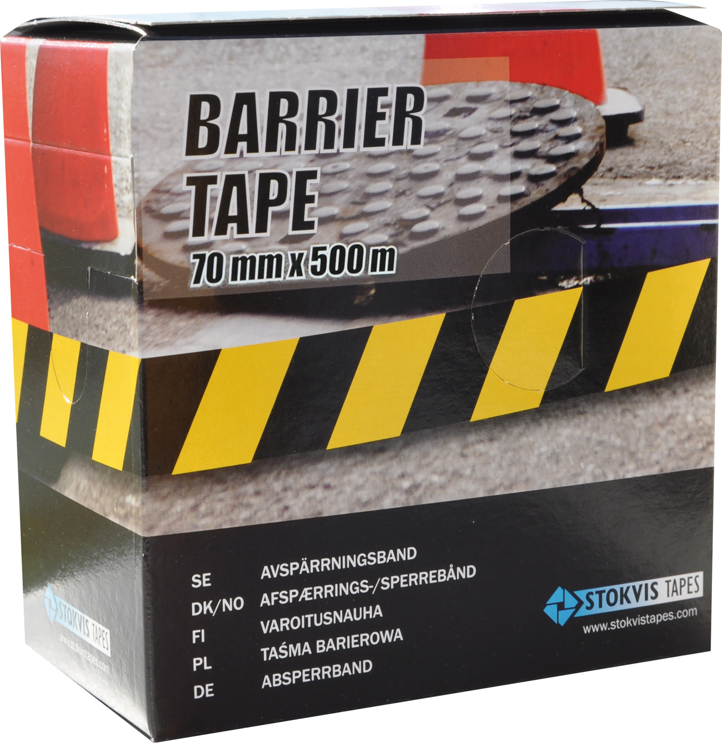 AVSPÄRRNINGSBAND G/S 70MM 500M