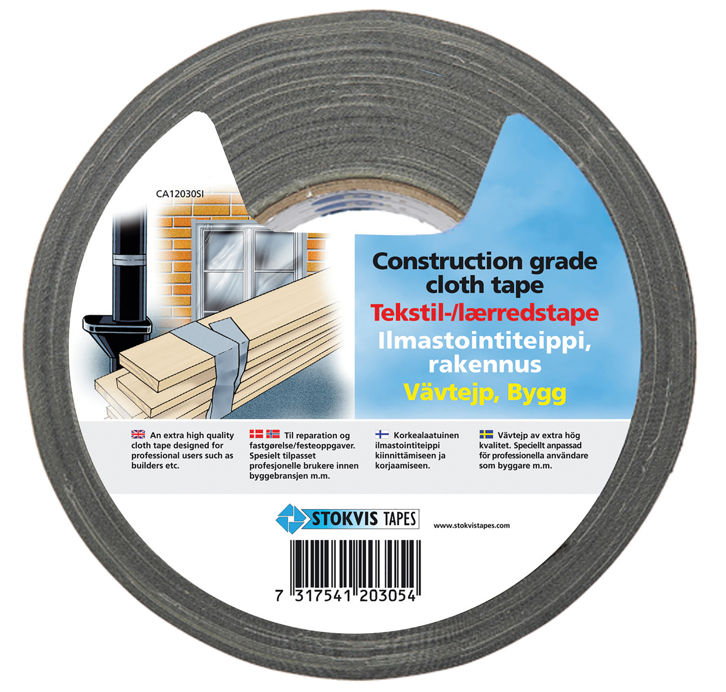 VÄVTEJP STOKVIS TAPES BYGG SILVER 50MM 25M, N