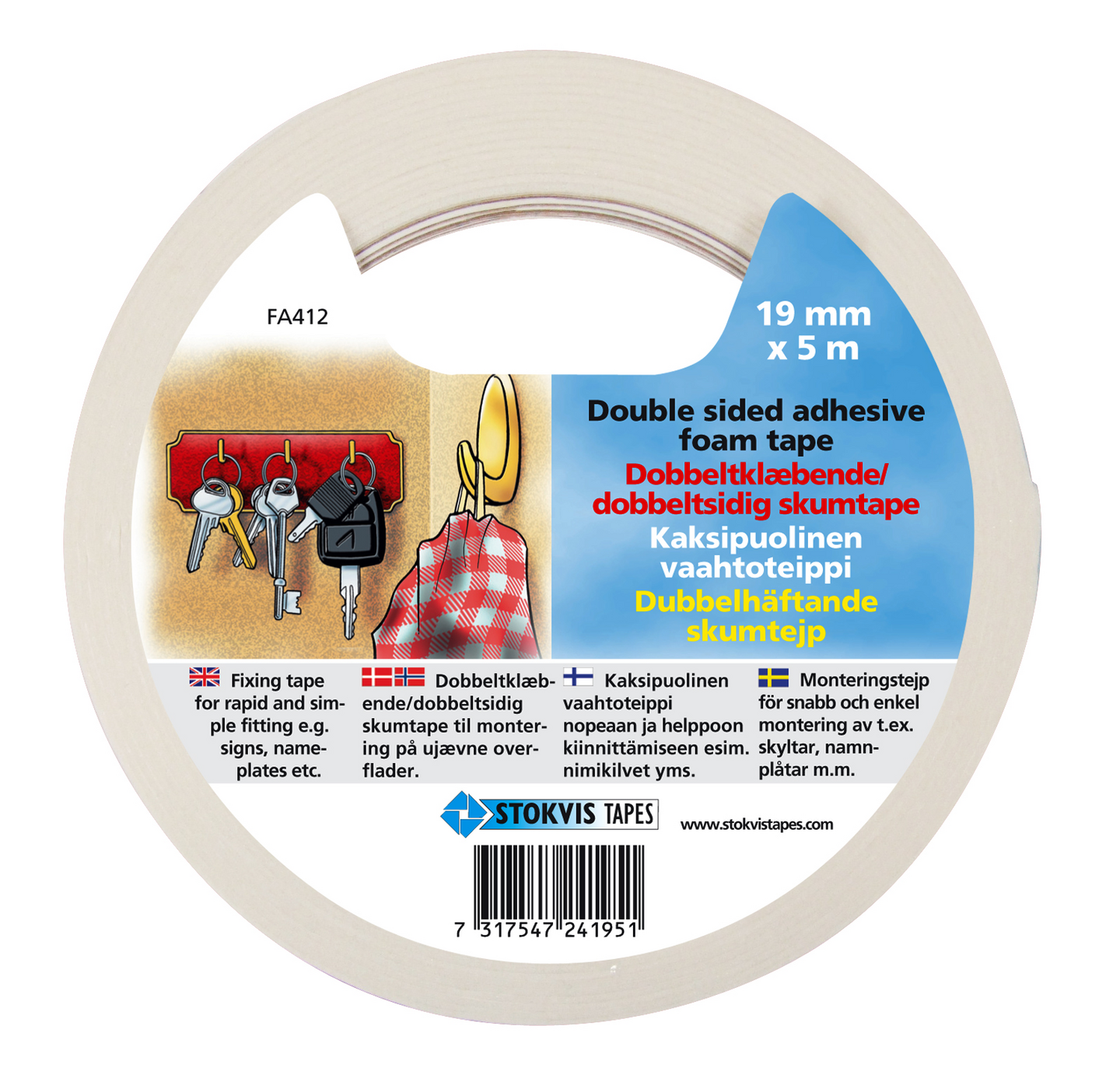 MONTERINGSTEJP DH SKUM 19MMX5M