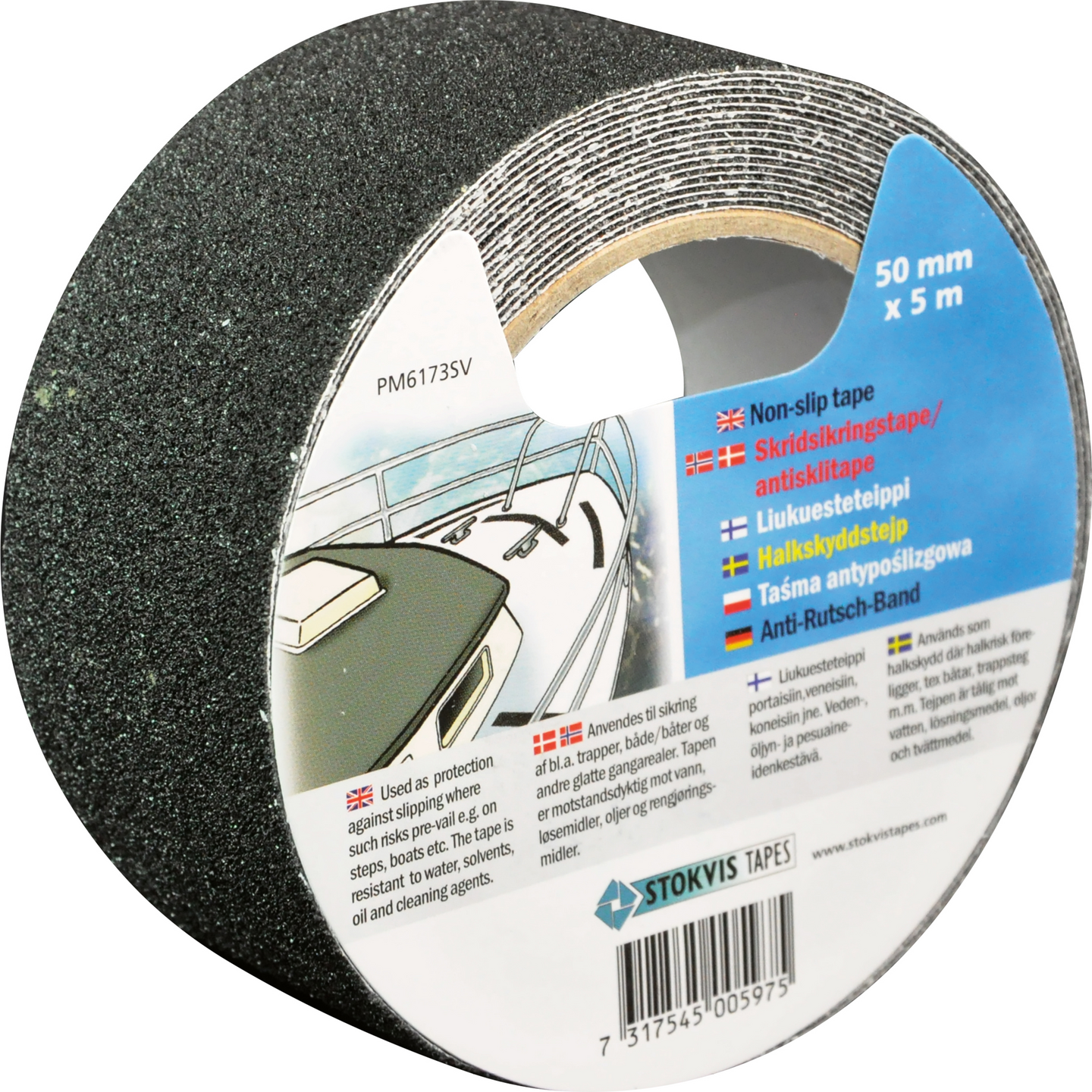 HALKSKYDDSTEJP SVART 50MMX5M