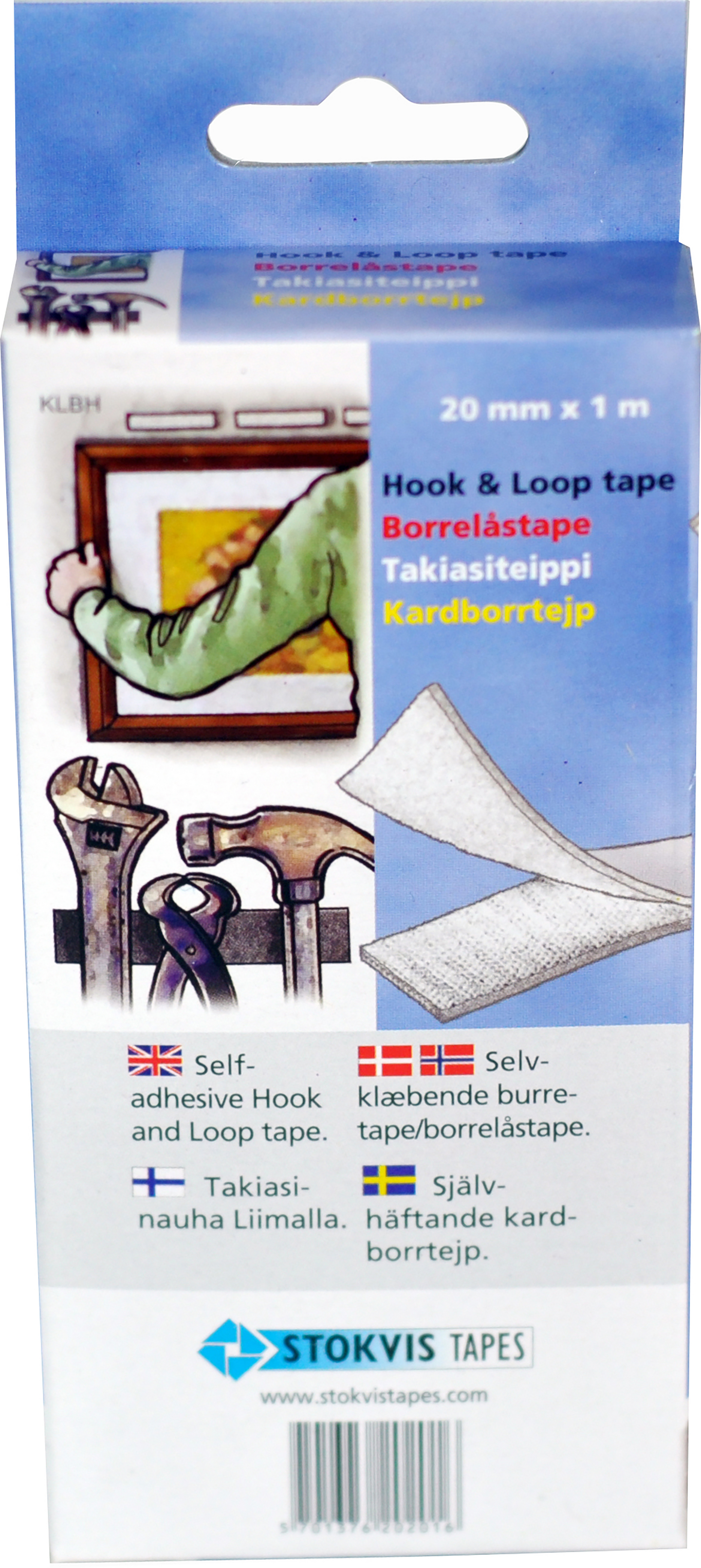 KARDBORRETEJP 20X1000MM VIT