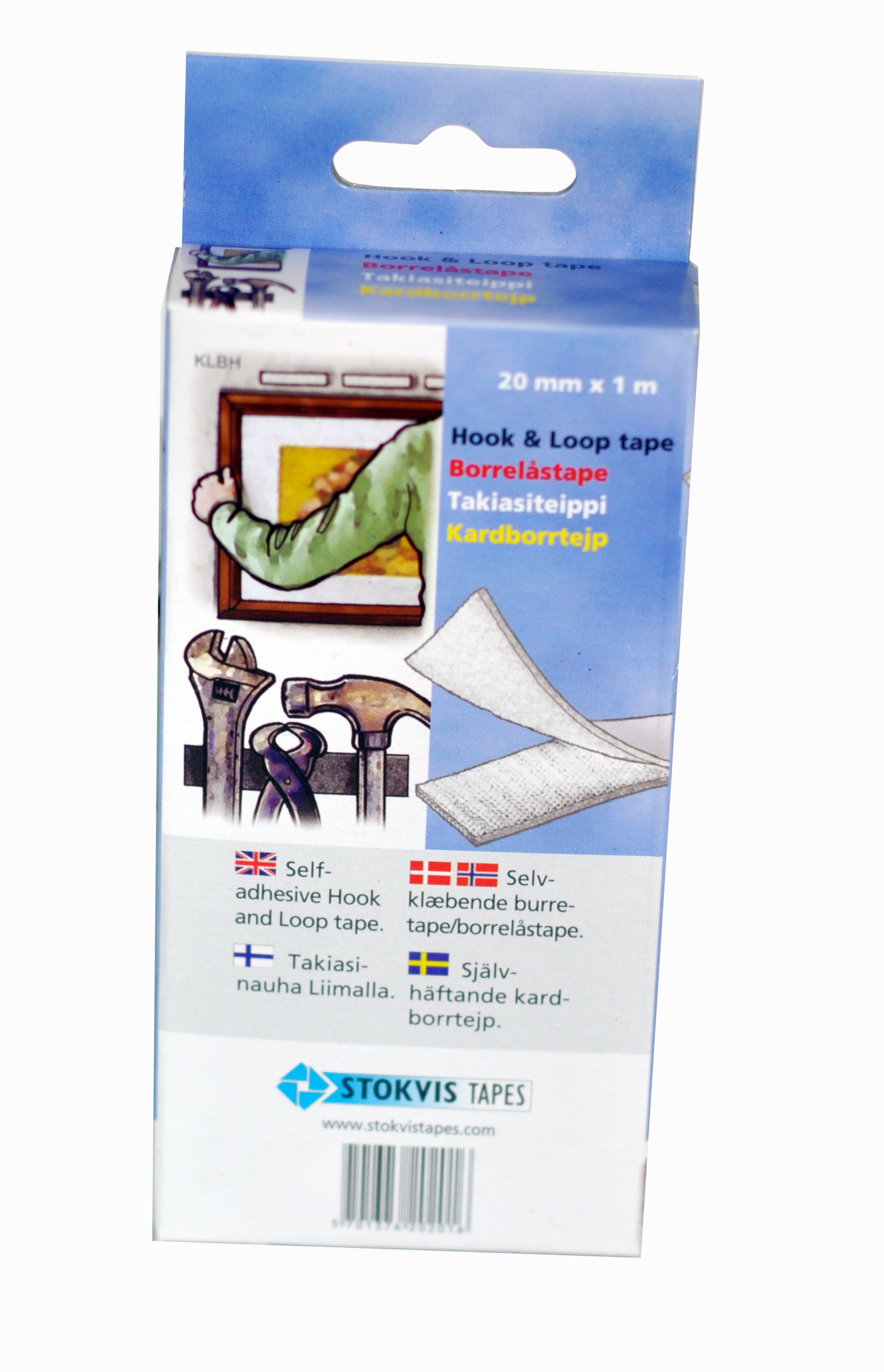 KARDBORRETEJP 20X1000MM VIT