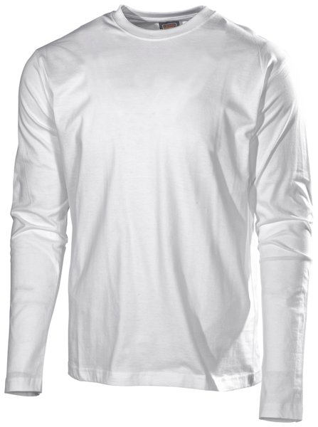 T-SHIRT 628B LÅNGÄRM VIT M 100% BOMULL