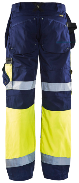 Riipputaskuhousut Blåkläder X1500 Hi-Vis 150818608933 tummansininen-keltainen